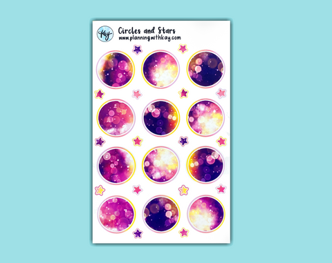 DIGITAL DOWNLOAD Circles and Stars (2 color options!)