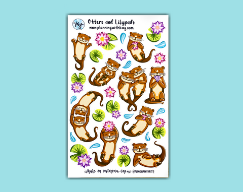 DIGITAL DOWNLOAD Otters and Lilypads