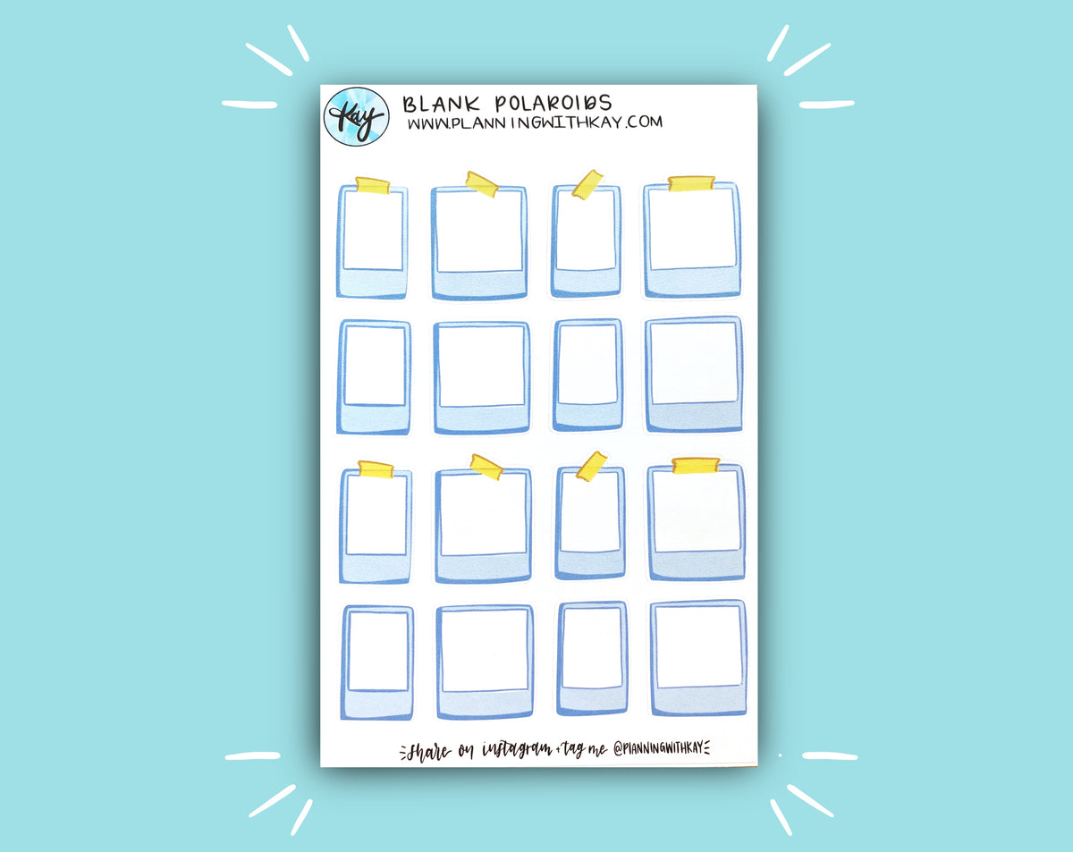 Blank Polaroid Planner Stickers | by Paper Kay | 351 